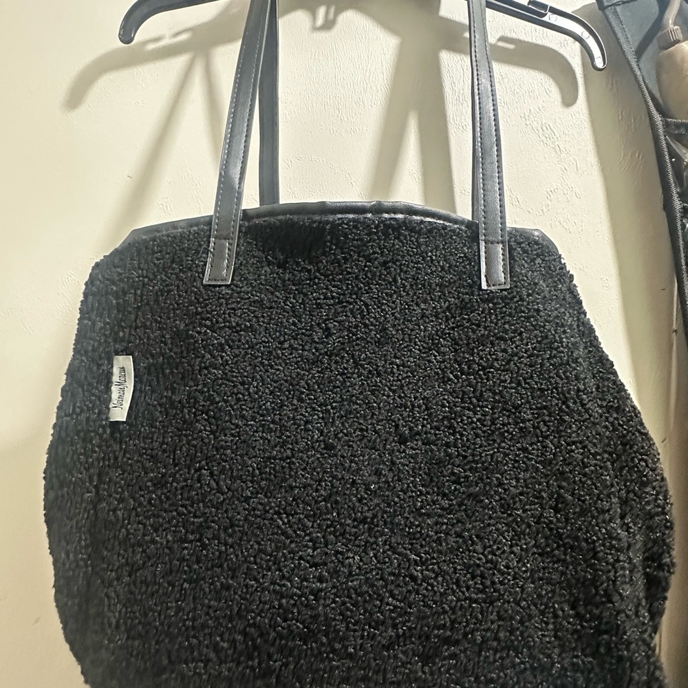 Neiman Marcus Black Tote Bag with Modern Design